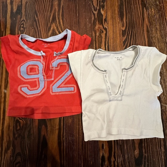 URBAN OUTFITTERS orange and White Short Sleeve Tops - Picture 1 of 3